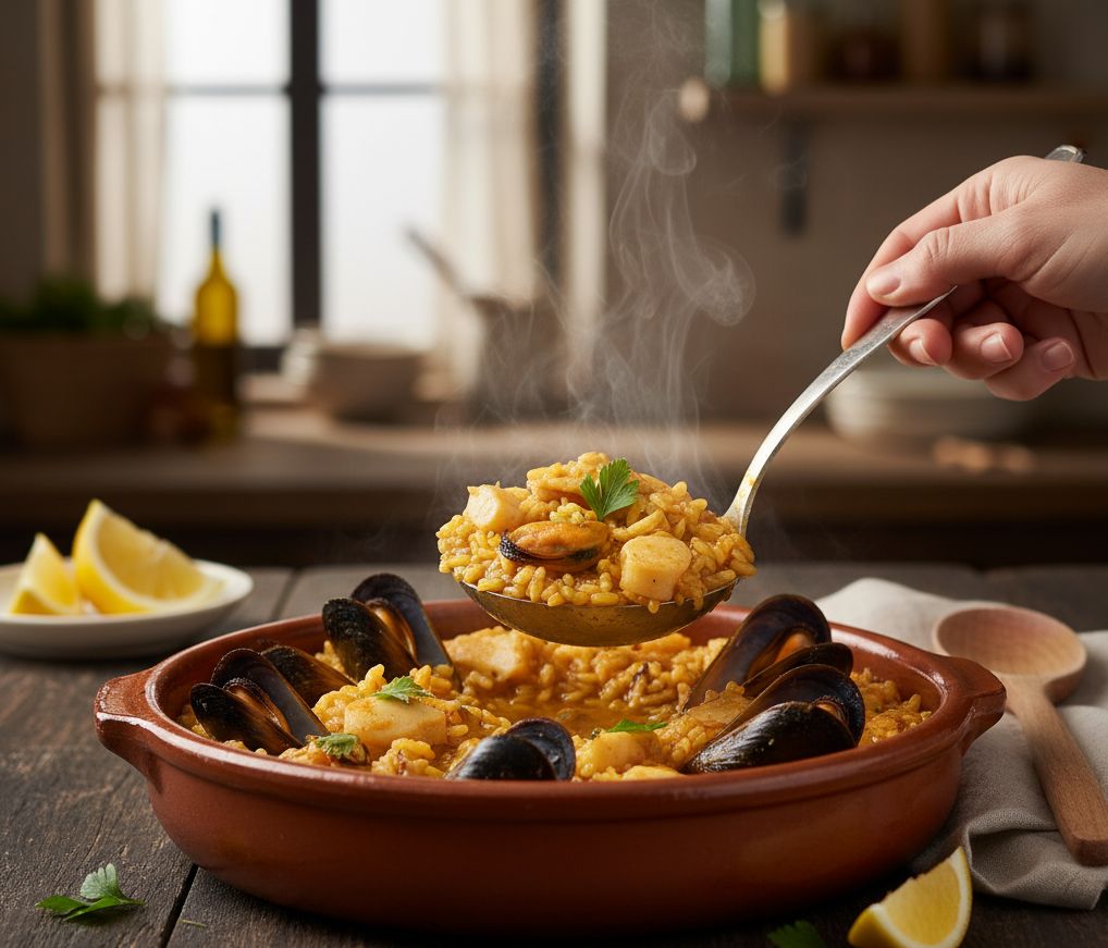 Arroz caldoso de mejilones y sepia en monsier cuisine el robot del lidl