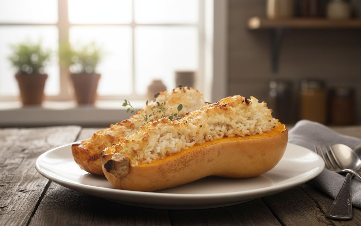Calabaza Rellena de Arroz monsier cuisine y horno