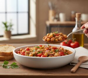 Deliciosos Garbanzos con Tomate y Atún en tu Monsieur Cuisine: Una Receta Fácil y Rápida Garbanzos con Tomate y Atún