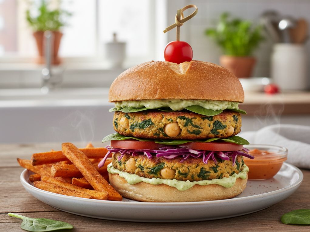 Hamburguesas de Garbanzos y Espinacas