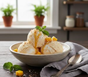 Delicioso Helado de Mango y Coco en tu Robot de Cocina Monsieur Cuisine Helado de Mango y Coco