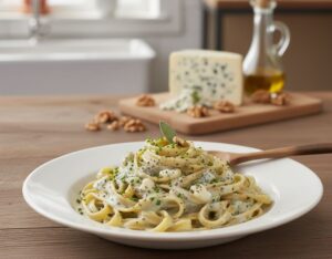 Deliciosa Pasta con Salsa de Queso Azul en el Robot de Cocina Monsieur Cuisine pasta con salsa de queso azul
