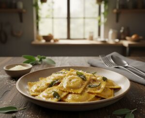 Raviolis Rellenos de Calabaza con Mantequilla de Salvia: Una Delicia en Tu Robot de Cocina Monsier Cousine Raviolis Rellenos de Calabaza con Mantequilla de Salvia robot del lidl monsieur cuisine