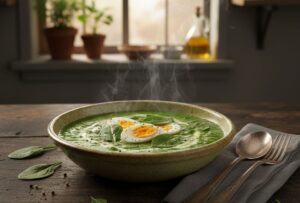 Deliciosa Sopa de Espinacas con Huevo Duro en tu Robot de Cocina Monsier Cousine Sopa de Espinacas con Huevo Duro monsieur cuisine robot del lidl