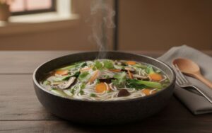 Sopa de Fideos de Arroz y Verduras al Estilo Asiático robot del lidl monsieur cuisine