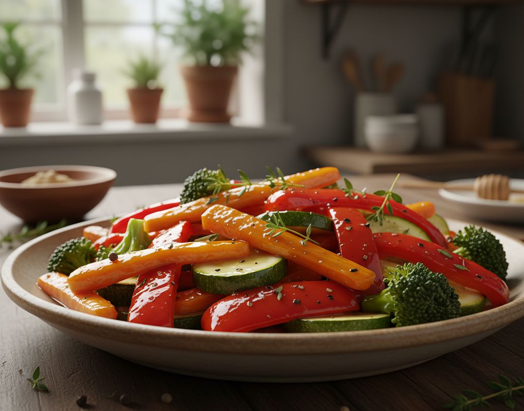 Verduras Glaseadas con Miel y Tomillo con monsieur cuisine el robot del lidl